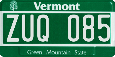VT license plate ZUQ085