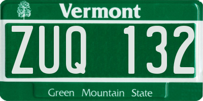 VT license plate ZUQ132