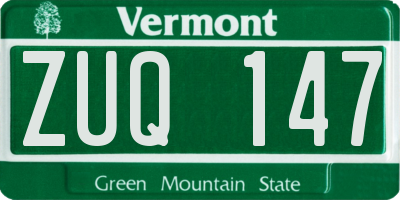 VT license plate ZUQ147