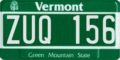 VT license plate ZUQ156