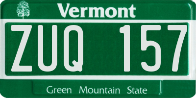 VT license plate ZUQ157