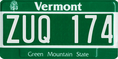 VT license plate ZUQ174
