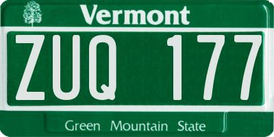 VT license plate ZUQ177