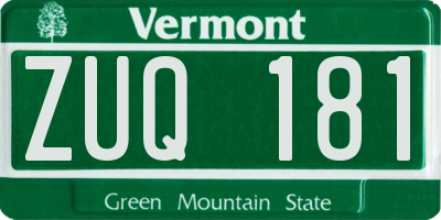 VT license plate ZUQ181