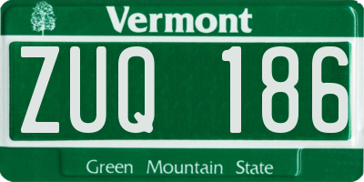 VT license plate ZUQ186