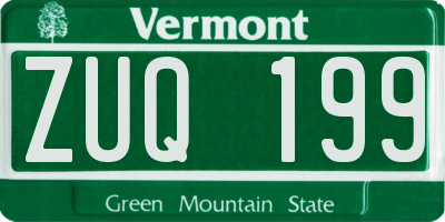 VT license plate ZUQ199