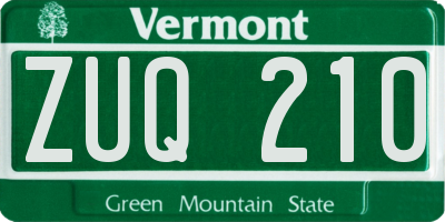 VT license plate ZUQ210