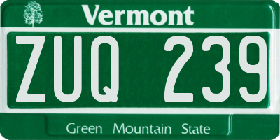 VT license plate ZUQ239
