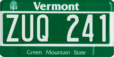 VT license plate ZUQ241