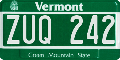VT license plate ZUQ242