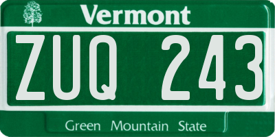 VT license plate ZUQ243