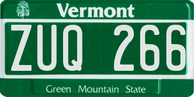 VT license plate ZUQ266