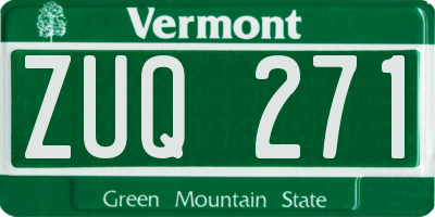 VT license plate ZUQ271