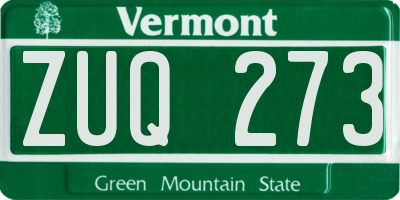 VT license plate ZUQ273