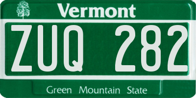 VT license plate ZUQ282