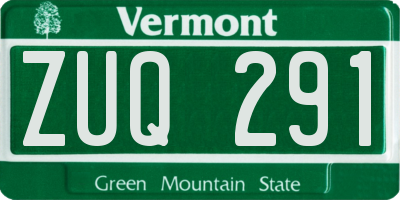 VT license plate ZUQ291
