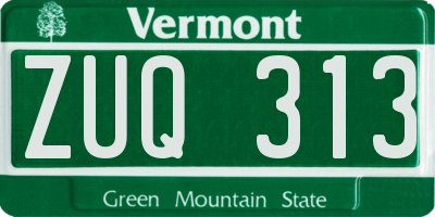 VT license plate ZUQ313