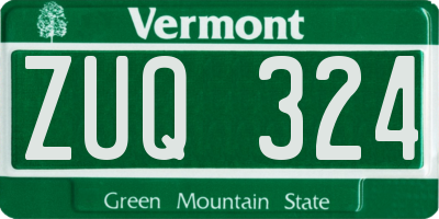 VT license plate ZUQ324