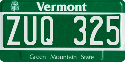 VT license plate ZUQ325