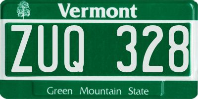 VT license plate ZUQ328