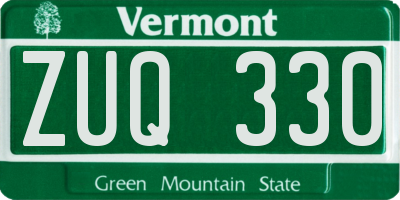 VT license plate ZUQ330