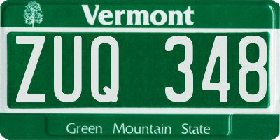 VT license plate ZUQ348