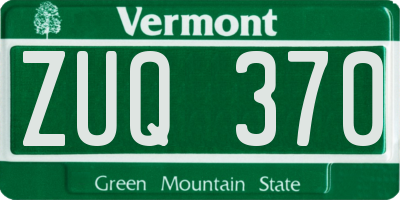 VT license plate ZUQ370