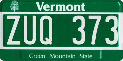 VT license plate ZUQ373