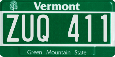 VT license plate ZUQ411