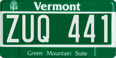 VT license plate ZUQ441