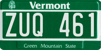 VT license plate ZUQ461