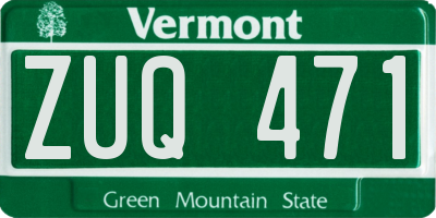 VT license plate ZUQ471