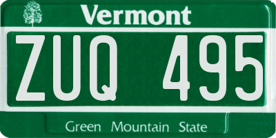 VT license plate ZUQ495