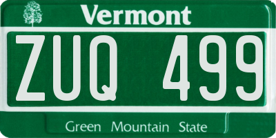 VT license plate ZUQ499