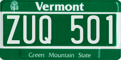 VT license plate ZUQ501