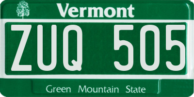 VT license plate ZUQ505