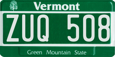 VT license plate ZUQ508