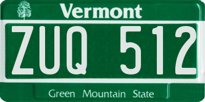 VT license plate ZUQ512