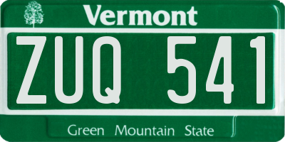 VT license plate ZUQ541