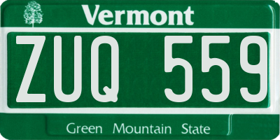 VT license plate ZUQ559