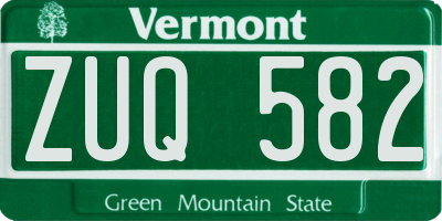 VT license plate ZUQ582