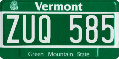 VT license plate ZUQ585