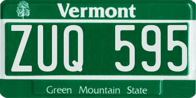 VT license plate ZUQ595