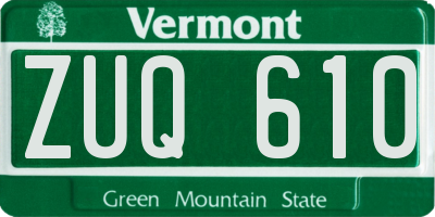 VT license plate ZUQ610