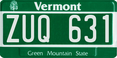 VT license plate ZUQ631
