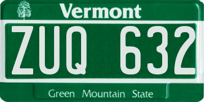 VT license plate ZUQ632