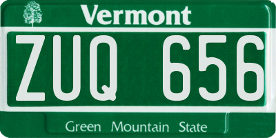 VT license plate ZUQ656