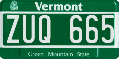 VT license plate ZUQ665