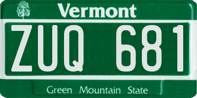 VT license plate ZUQ681