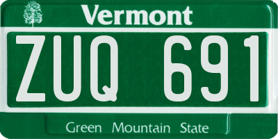 VT license plate ZUQ691